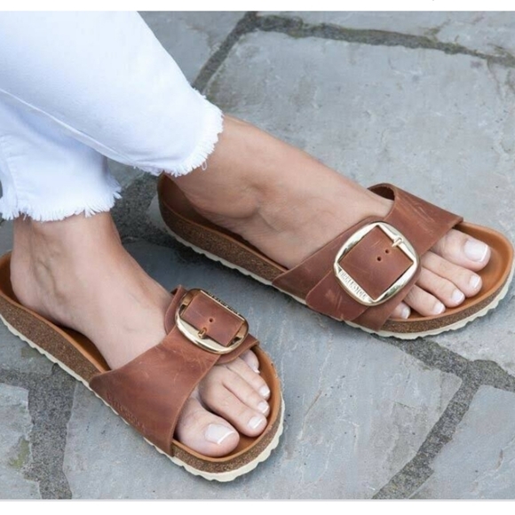 Birkenstock | Shoes | Birkenstock Madrid Big Buckle Cognac Leather Sandals  Size 4 1 | Poshmark